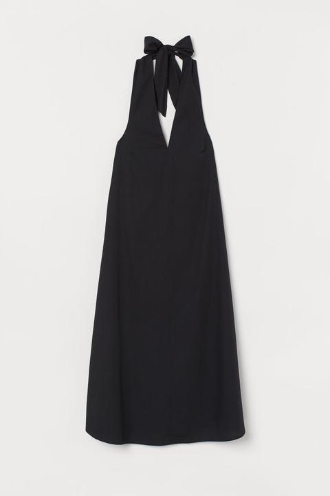 Robe Dos Nu En Coton - Noir