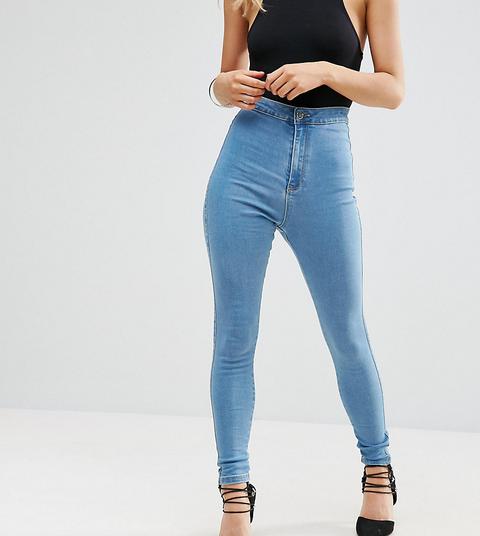 Missguided Petite - Vice - Jeans Skinny A Vita Alta Super Elasticizzati - Blu