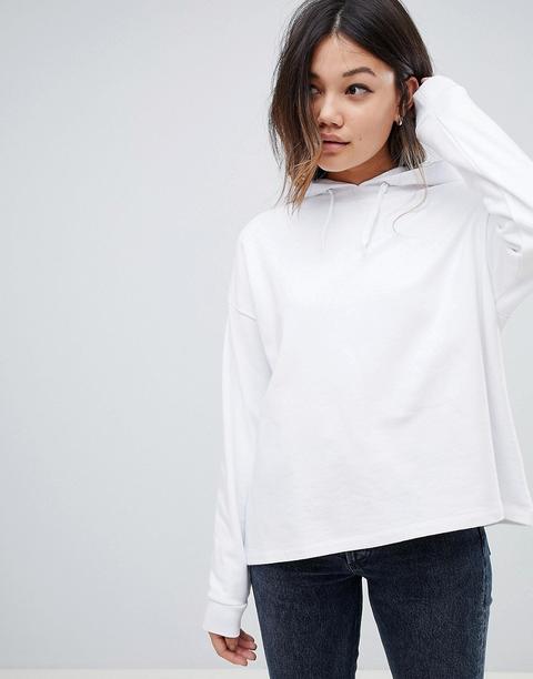 Asos Design - Felpa Bianca Con Cappuccio - Bianco