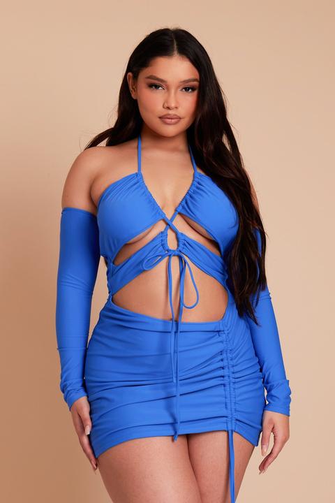 Blue Ruched Mini