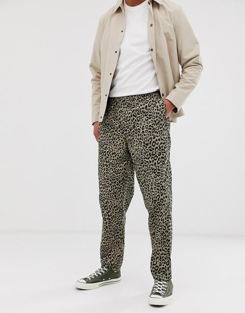 Obey Easy Pants In Leopard Print-multi