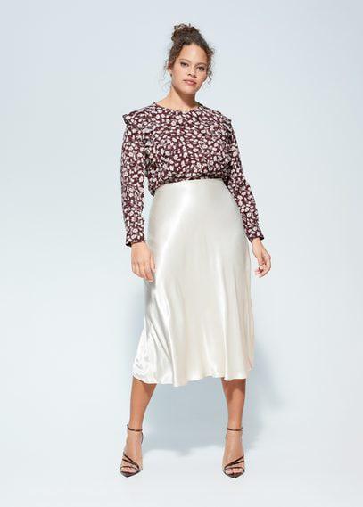 Blouse À Fleurs Volantée