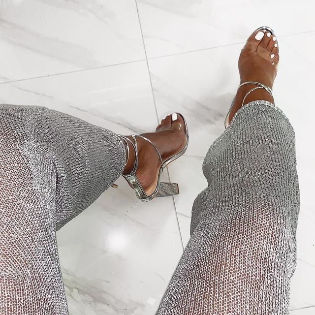 karla rainbow snake clear lace up diamante heels