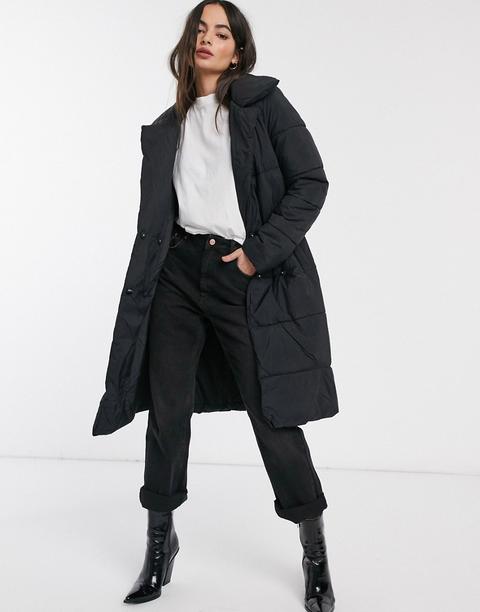 Y.a.s Long Line Puffer Coat-black