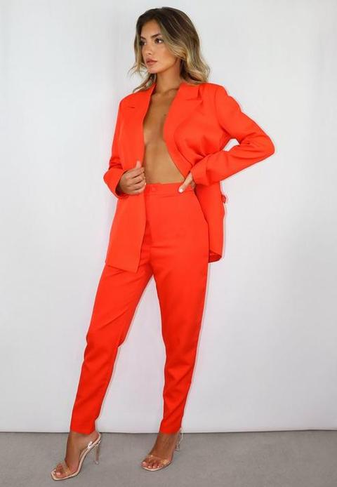 Orange Co Ord Basic Cigarette Trousers, Orange