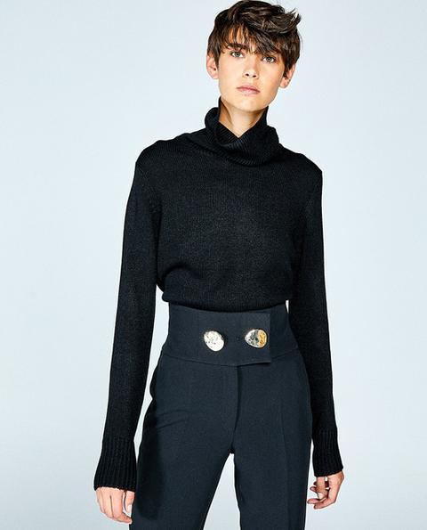 Sfera - Jersey Básico De Mujer Con Cuello Alto