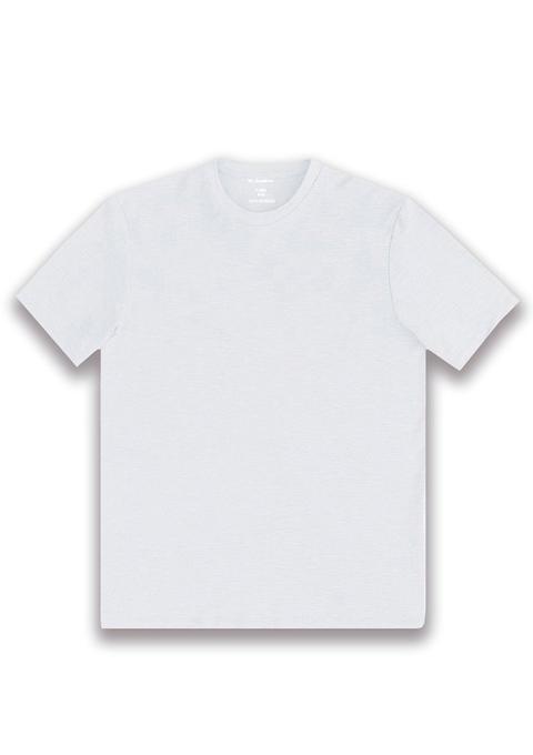 Camiseta Masculina Básica Em Malha Flamê De Algodão E Modelagem Slim -