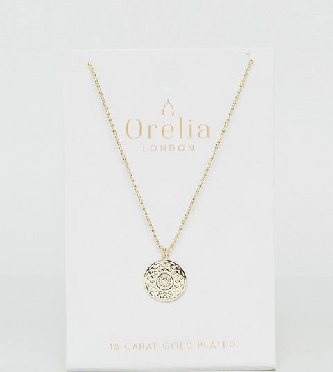 Orelia - Collana Con Ciondolo Dorato A Forma Di Disco - Oro