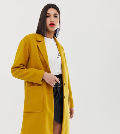 Abrigo De Sastre Con Bolsillos Extragrandes En Amarillo De Warehouse