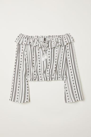 H & M - Camicetta A Spalle Scoperte - Bianco