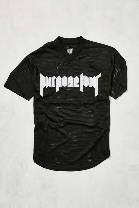 Netzstoff-t-shirt „justin Bieber Purpose Tour“ Mit V-ausschnitt - Herren L