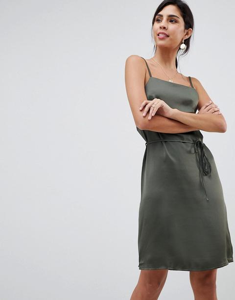 Oh My Love - Vestitino In Raso Con Spalline Sottili - Verde