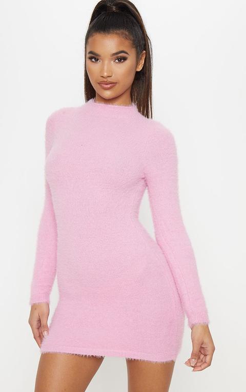 fluffy sleeve jumper dress