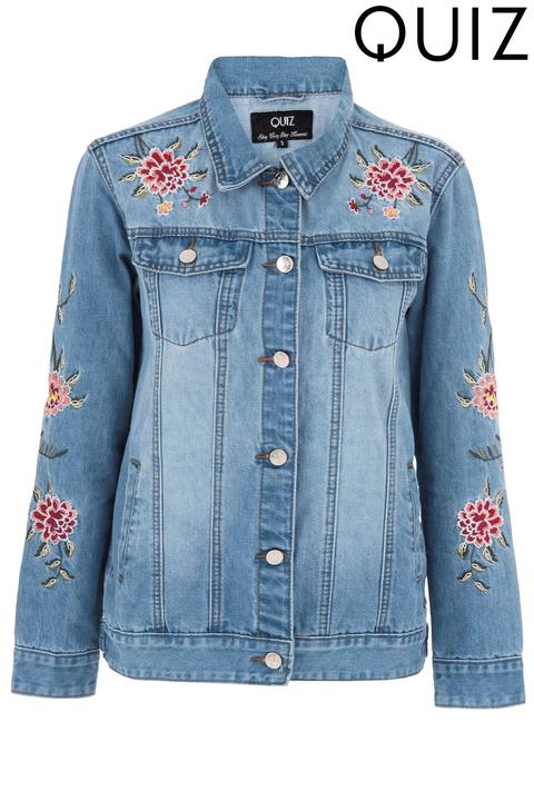 Quiz Embroidered Denim Jacket