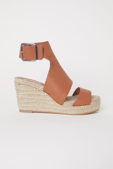 Sandaletten Mit Keilabsatz - Orange - Damen