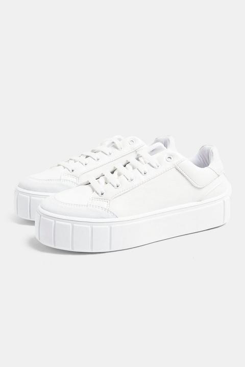 Chelsea White Lace Up Trainers