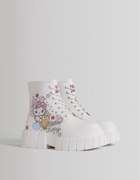 Botines Acordonados Plataforma Hello Kitty