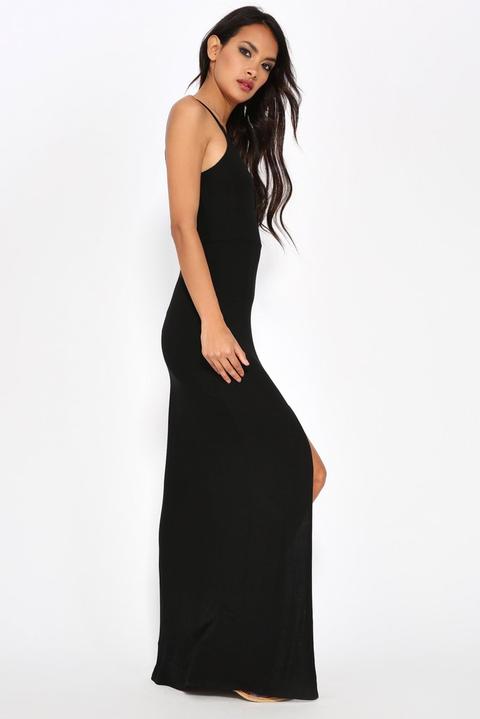 black strappy long dress