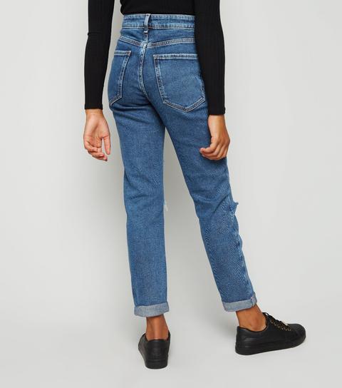 ripped stretch mom jeans