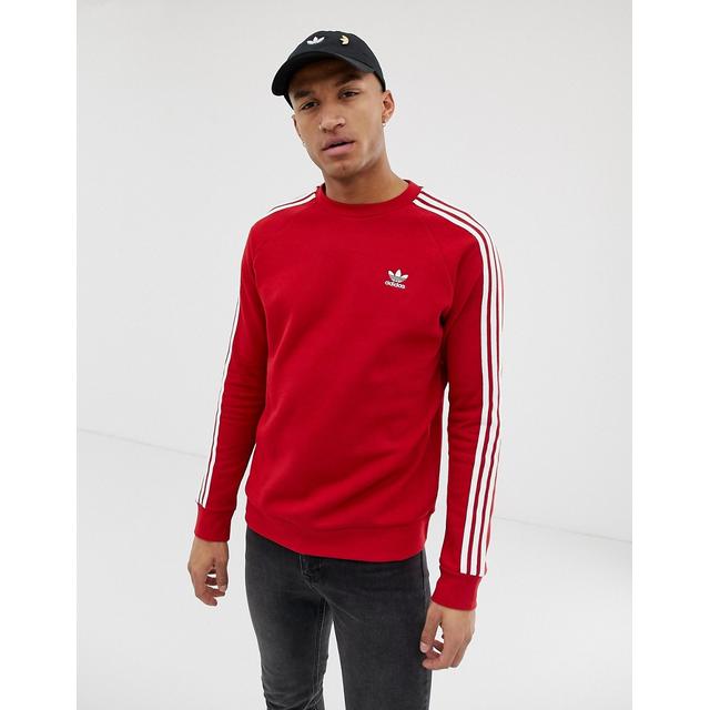 Adidas Originals Rotes Sweatshirt Mit 3 Streifen Dv1553 Red From Asos On 21 Buttons