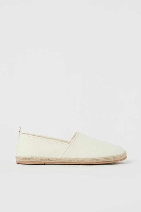 Cotton Canvas Espadrilles - White