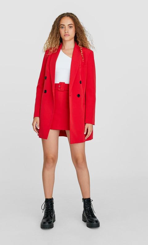 Blazer rouge online stradivarius