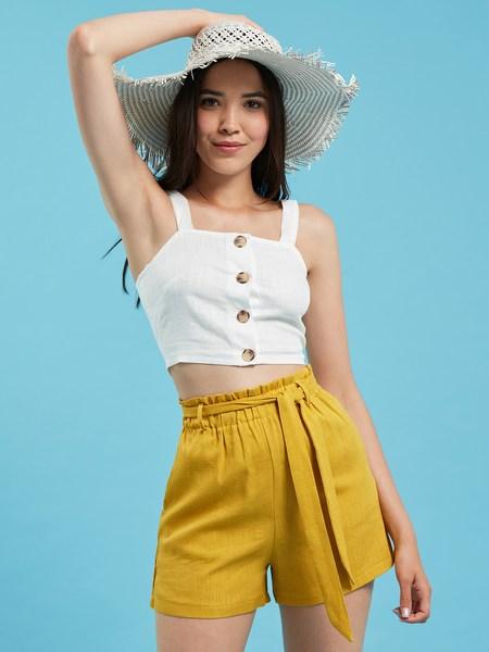 Button Up Crop Top