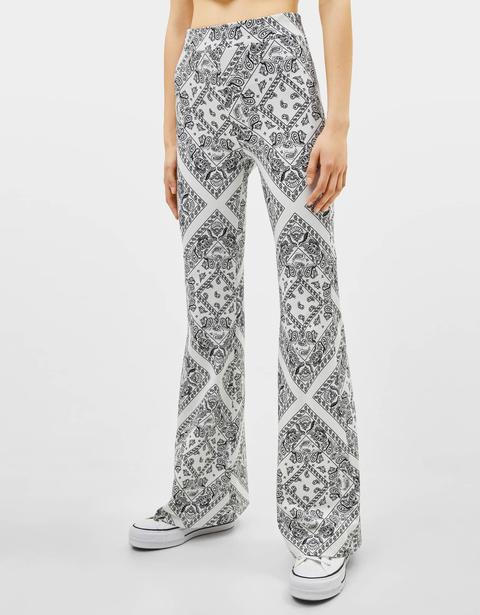 paisley flared trousers