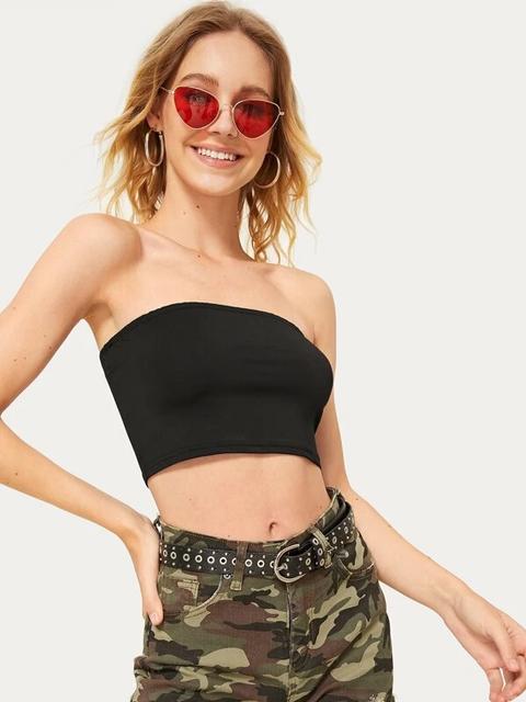 Top Bandeau Corto Liso