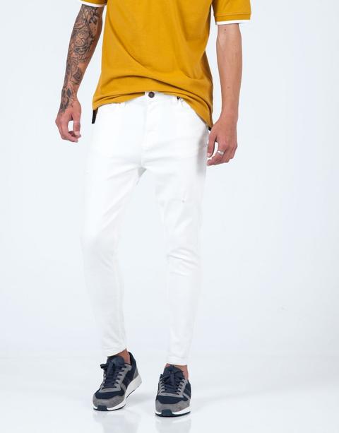 Jeans Skinny Rotos Blanco