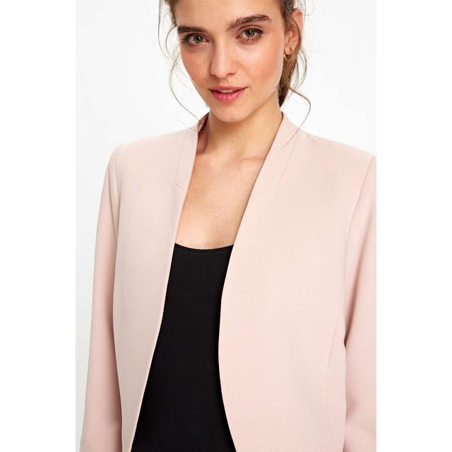 blush cropped blazer
