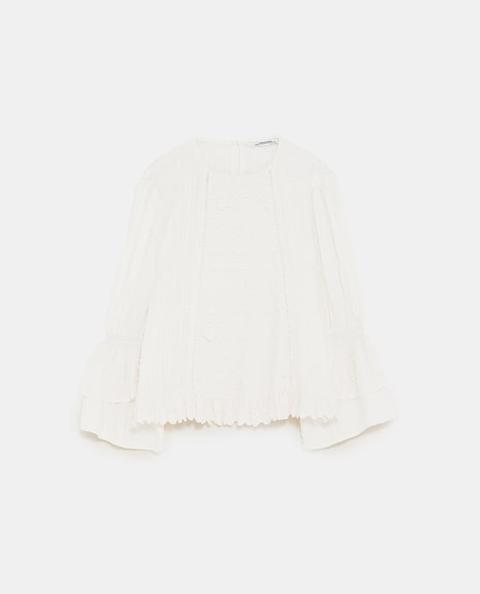 Camicia Plumetis Volant