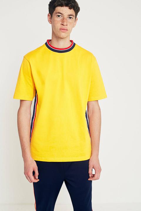 Uo Casper Yellow Taped T-shirt - Mens M