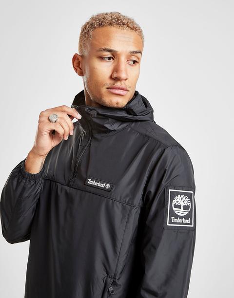 Timberland 1/2 Zip Hooded Windbreaker Jacket - Black - Mens