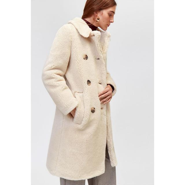 Warehouse single breasted coat tan sale