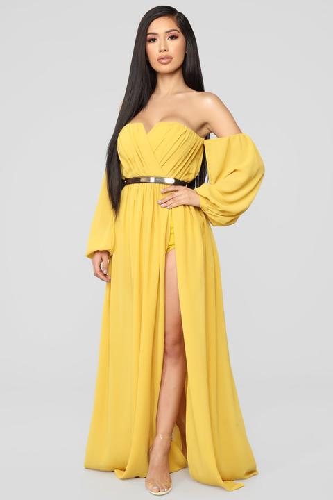 mustard yellow beach dress