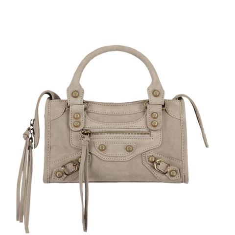 City Bag Mini Suede Taupe