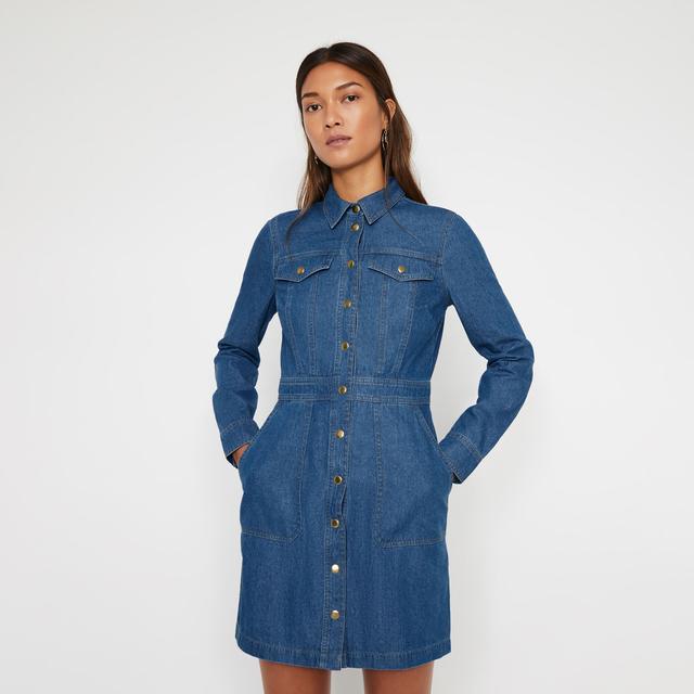 warehouse snap front pocket dress