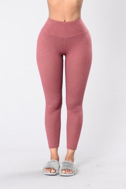 We Should Be Together Leggings - Red Brown