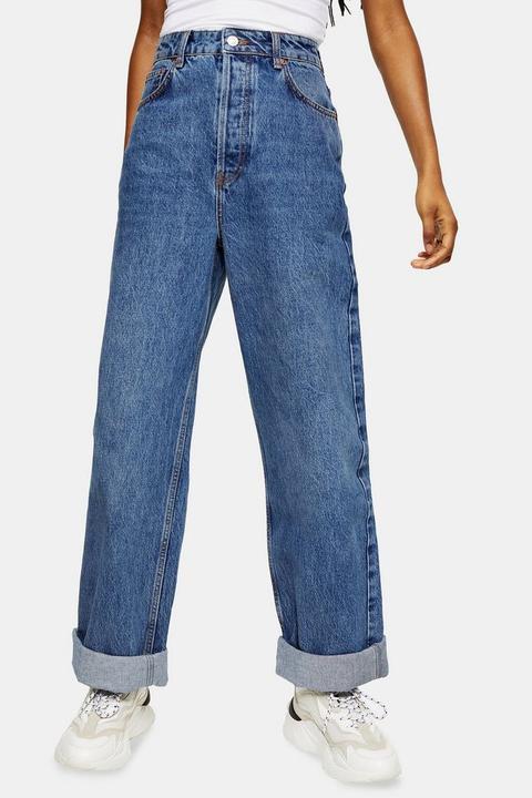 Topshop One Oversized Mom Tapered Jeans