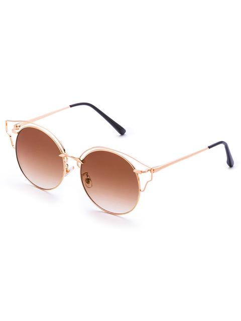 Gold Frame Brown Lens Cat Eye Sunglasses