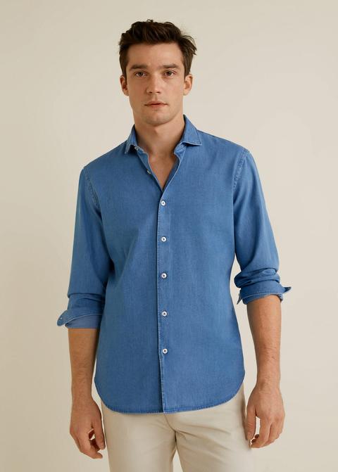 Camisa Slim Fit Algodón Chambray