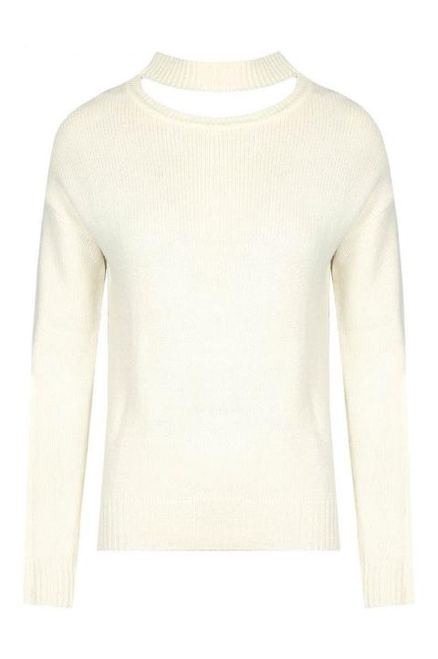 Pullover Bianco Con Cut Out