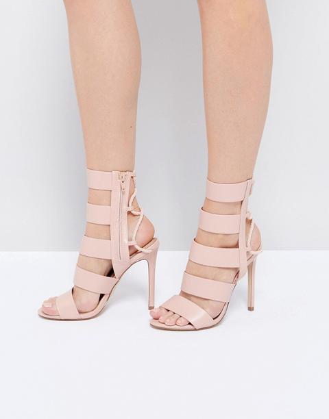 strappy light pink heels