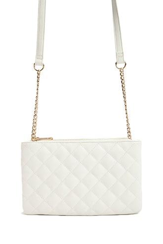 Forever 21 Quilted Crossbody Bag , White
