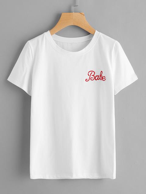 Camiseta Estampada De Letras