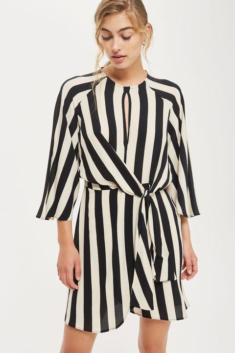 Humbug Stripe Knot Front Shift Dress