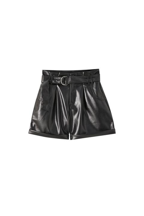 Shorts Efecto Piel Cinturón