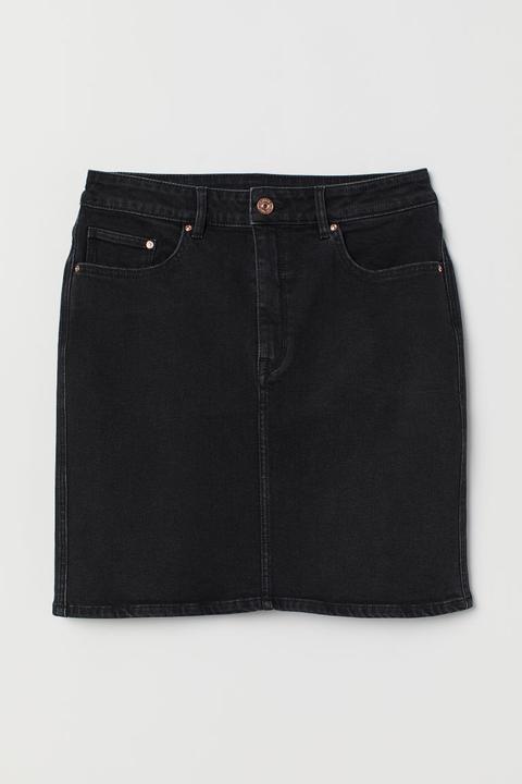 Jeansrock Schwarz Damen From H M On 21 Buttons