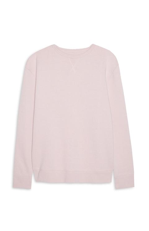 Pink Simple Crew Neck Jumper